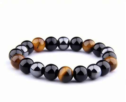 Tigers Eye Black Obsidian Bracelet