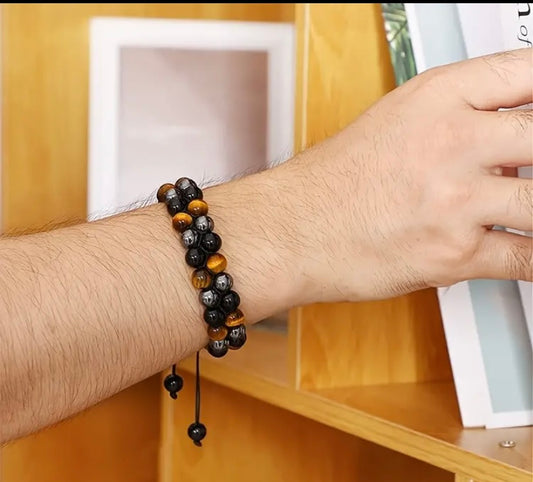 Double Layer Yellow Tiger Eye Bracelet