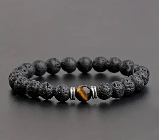 Tiger Eye Lava Bracelet