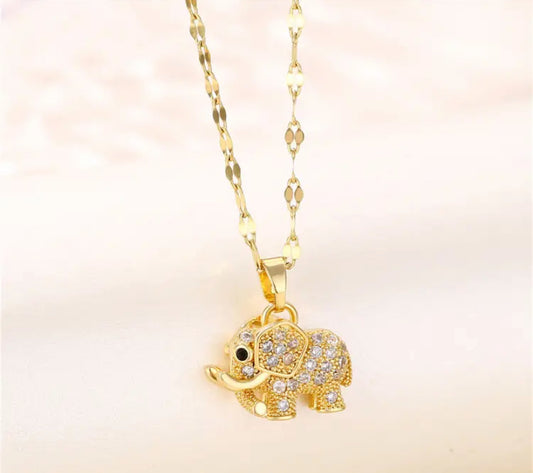 Crystal Elephant Pendant Necklace