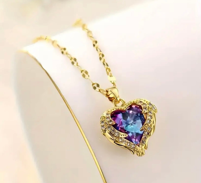 Radiant Aura Heart Necklace