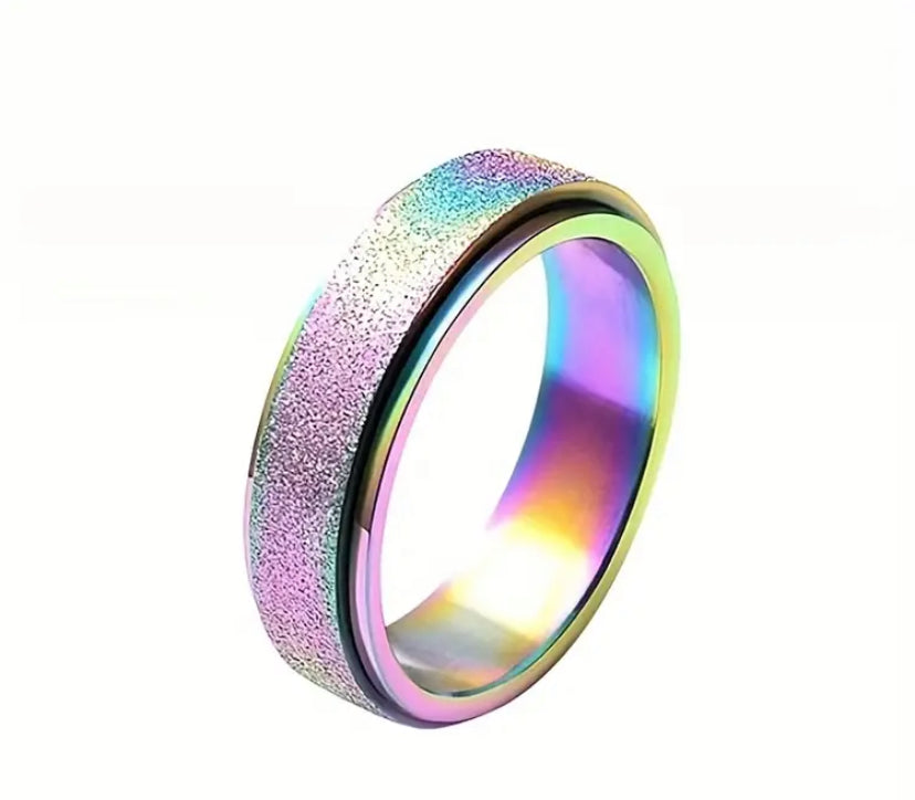 Crushed crystal rainbow band