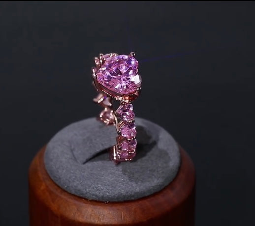 Pink Ice Heart Ring