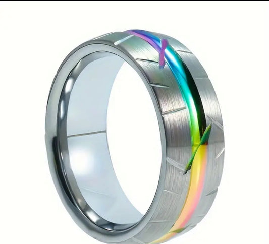 Aura Beam Stainless Steele Ring Band