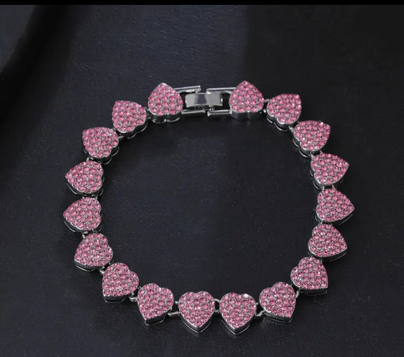Pink Pave Heart Me Bracelet