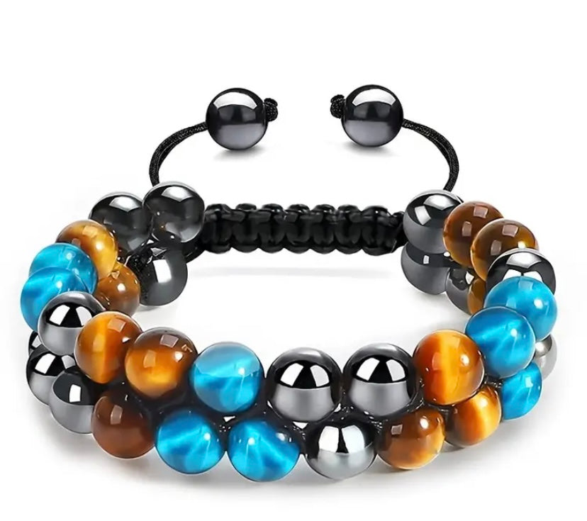 Double Layer Blue Tiger Eye Bracelet